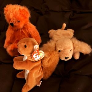 Ty Dog, Squirrel, and Teddy  Bear